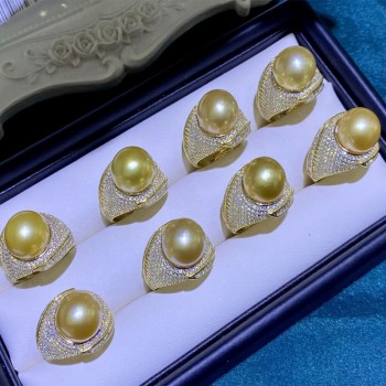 S925 SOUTH GOLDEN PEARL RING