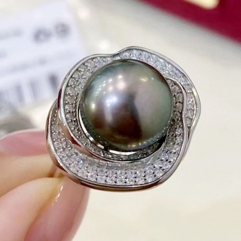 S925 sterling  silver with tahiti pearl ring 