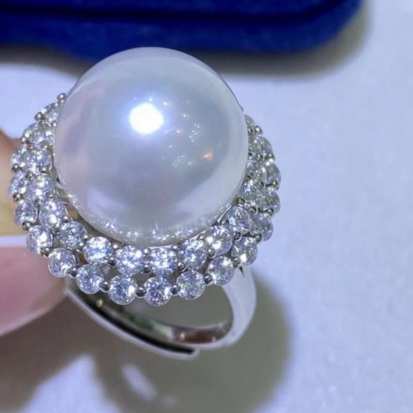 S925 sterling silver australian pearl ring 