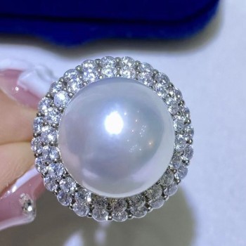 S925 sterling silver australian pearl ring 