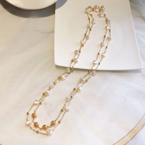 WILD FRESHWATER BAROQUE PEARL SWEATER CHAIN