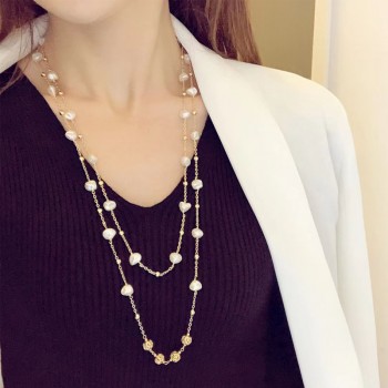 WILD FRESHWATER BAROQUE PEARL SWEATER CHAIN